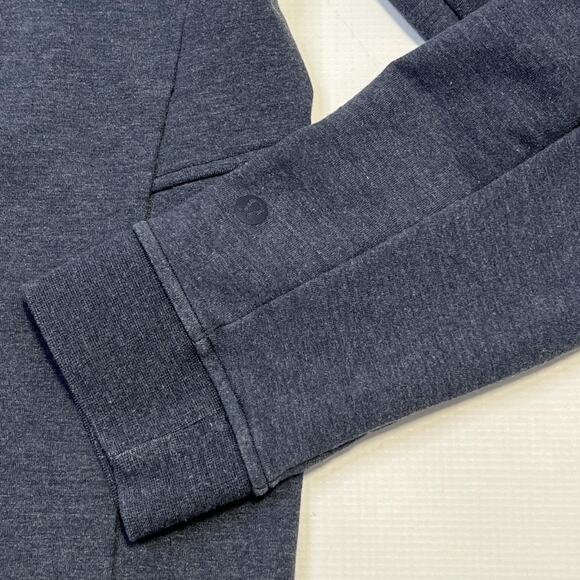 Lululemon Sweater Mens Medium Blue City Sweat Crew Pullover Hidden Zip Pocket - Picture 6 of 9